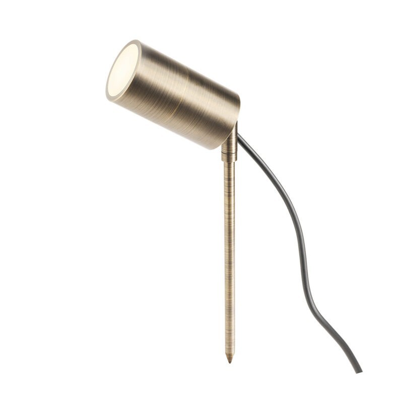 STAKE PIQUET H40 GU10 1x7W IP65 LAITON ANTIQUE 400MM SINGLE HEAD