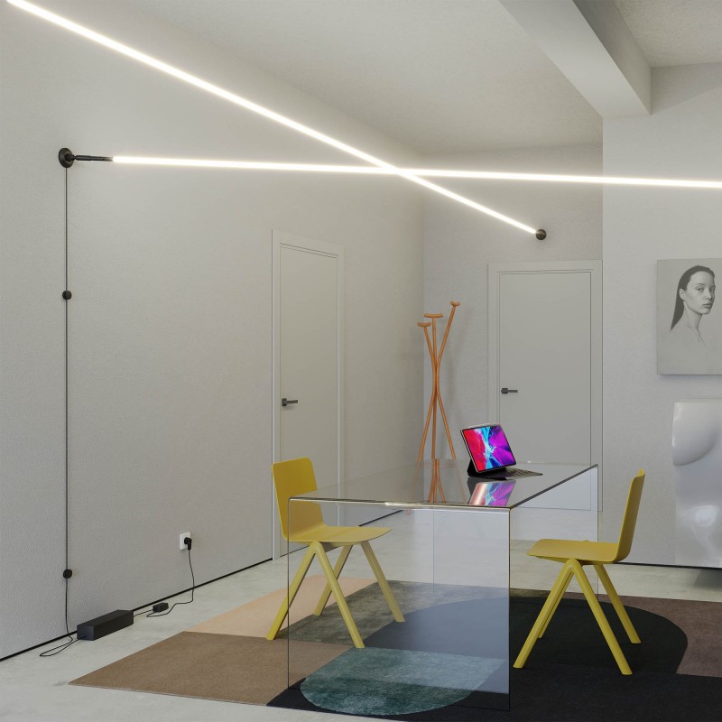 FREEDOM 360 SYSTEME LIGNE SUSPENDU LED SMD 45W IP65 3000K NOIR (5M)