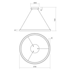 ICONIC SUSPENSION LED 60W 3000/4000 BLANC