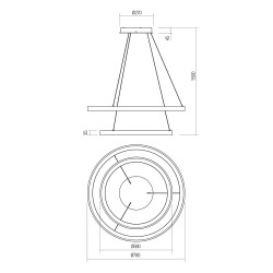 ICONIC SUSPENSION LED 110W 3000/4000K BLANC