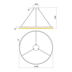 FEBE SUSPENSION LED ROND 62W 3000K D1000 BLANC
