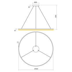 FEBE SUSPENSION LED ROND 75W 3000K D1200 OR