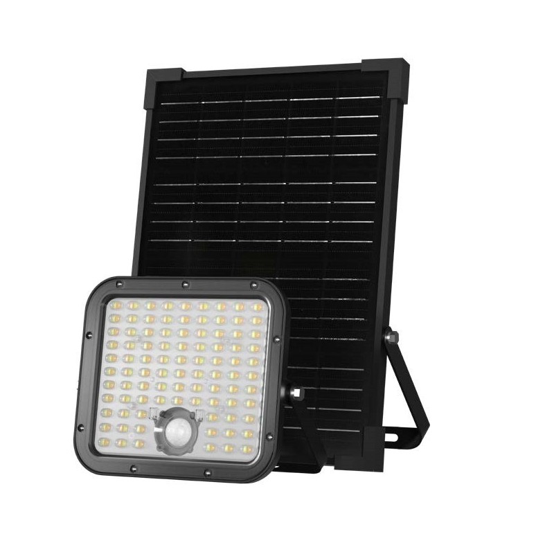 Rover Projecteur SOLAIRE LED IP65 c/ DETECTEUR PIR (3000/4000K) NOIR 30W 2CCTK 4800Lm
