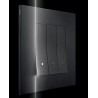 Interrupteur triples Vimar Linea touches alignées va-et-vient noir avec (ou sans) témoin led couleur au choix  techno polymere