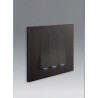 Interrupteur triples Vimar Linea faisceau lumineux vertical noir avec (ou sans) témoin led couleur au choix techno polymere