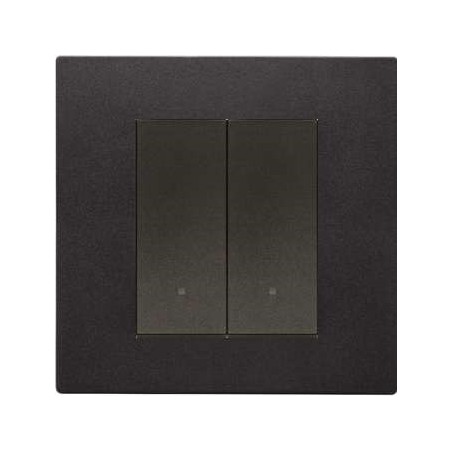 Interrupteur Vimar Linea va-et-vient double noir avec (ou sans) témoin lumineux led couleur au choix  techno polymere