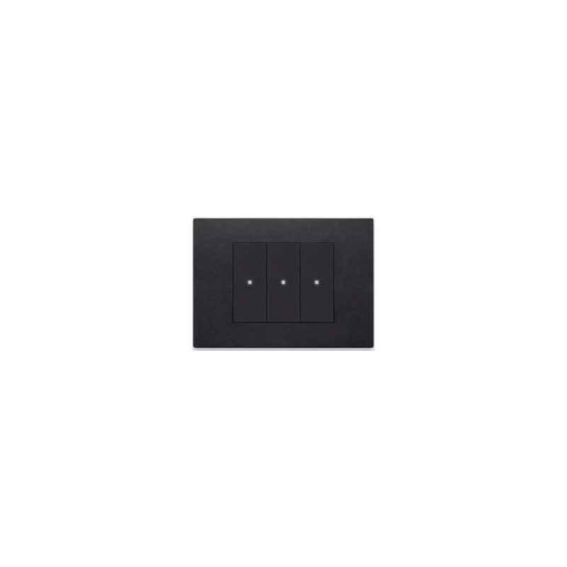 Interrupteur triples Vimar Linea noir avec touches axiales avec (ou sans) témoin lumineux led couleur au choix  techno polymere