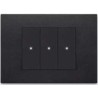 Interrupteur triples Vimar Linea noir avec touches axiales avec (ou sans) témoin lumineux led couleur au choix  techno polymere