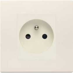Prise Plate Vimar SICURY 2P+T 16A FR standard français chanvre techno polymere, 2 modules, prof: 30.4 mm Linea