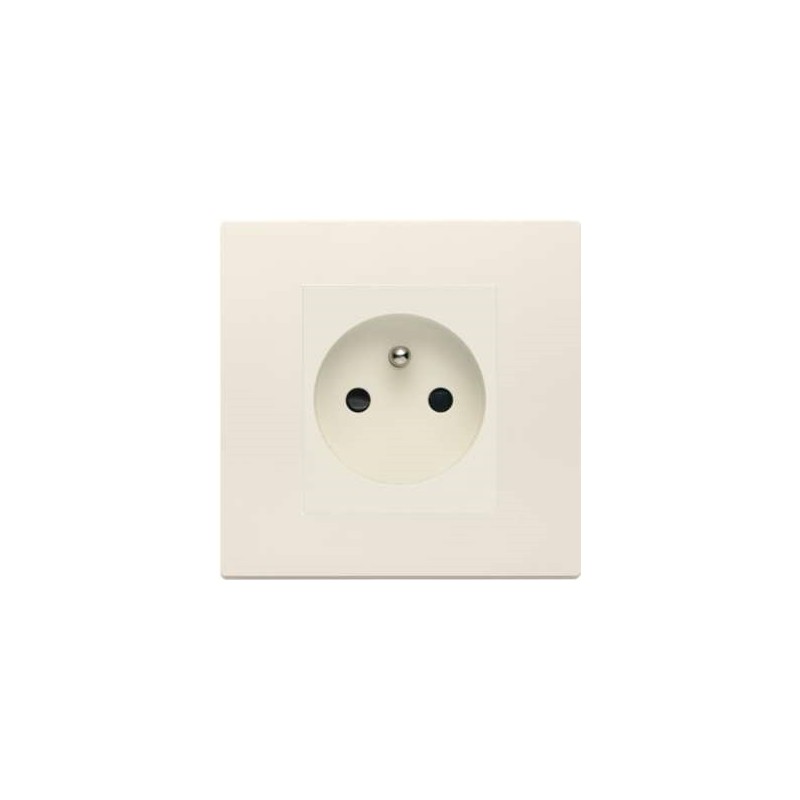 Prise Plate Vimar SICURY 2P+T 16A FR standard français chanvre techno polymere, 2 modules, prof: 30.4 mm Linea