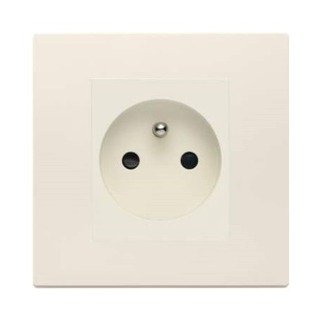 Prise Plate Vimar SICURY 2P+T 16A FR standard français chanvre techno polymere, 2 modules, prof: 30.4 mm Linea