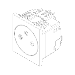 Prise Plate Vimar SICURY 2P+T 16A FR standard français chanvre techno polymere, 2 modules, prof: 30.4 mm Linea