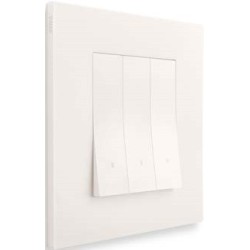 Interrupteur triples Vimar Linea blanc touches alignées va-et-vient avec (ou sans) témoin led couleur au choix  techno polymere