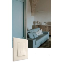 Interrupteur triples Vimar Linea chanvre alignées va-et-vient avec (ou sans) témoin led couleur au choix techno-polymère
