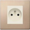 Prise Plate Vimar SICURY 2P+T 16A FR standard français bronze, 2 modules, prof: 30.4 mm Linea