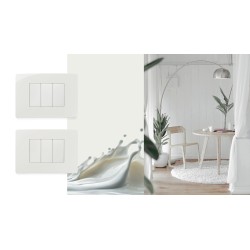Interrupteur triples Vimar Linea blanc avec touches axiales avec (ou sans) témoin led couleur au choix  techno polymere