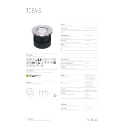 Toba S ENCASTRE DE SOL COB LED IP67 23º/ 60° IX 7W 3000K 550Lm/600Lm (possible en 4000k sur demande)