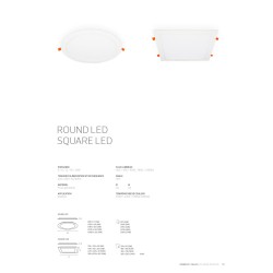 Round LED 24W Downlight Rond Slim LED 120º BLANC 5W 3000K/4200K/6500K- 2400Lm