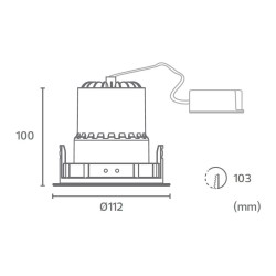 Versatis-RD Downlight Rond Orient. LED 15°/25°/40º BLANC 18W 2700K/3000K/4000K/5000K- 1550Lm/1700Lm