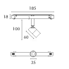 MIKRO -06 - Magnetic 48V - LED COB - 6W - CCT (2700-3000-4000)K - Dimm. DALI 48V - Couleur Noir