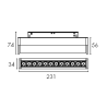 DOT 12 - Magnetic 48V - LED SMD - 12W - CCT (2700-3000-4000)K - ON-OFF 48V - Couleur Noir