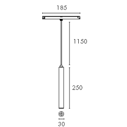 CYL 05  - Magnetic 48V - LED COB - 5W - 3000K - ON-OFF 48V - Couleur Noir