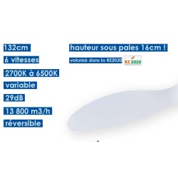 VENTILATEUR FANI 132CM BLANC 6 VITESSES 29dB 13800m3/h