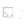 KIT PROFILE D'ANGLE 90° QUAD 2M ALUMINIUM DIFFUSEUR EN POLYCARBONATE OPA (16x16x2000mm)