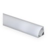 KIT PROFILE D'ANGLE 90° 2M  ALUMINIUM NOIR DIFFUSEUR EN POLYCARBONATE OPA (16x16x2000)