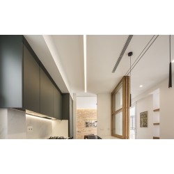 KIT PROFILE EN ALUMINIUM DIFFUSEUR POLYCARBONATE OPALE SAILLIE (12x8x2000mm)