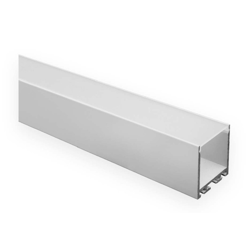 KIT PROFILE EN ALUMINIUM DIFFUSEUR POLYCARBONATE OPALE SUSPENSION (35x35x2000mm)