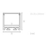 KIT PROFILE EN ALUMINIUM DIFFUSEUR POLYCARBONATE OPALE SUSPENSION (35x35x2000mm)