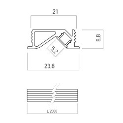 KIT PROFILE ALU-2.6M-TILE