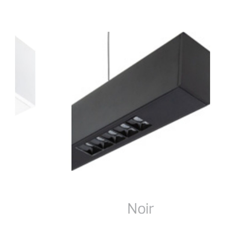 Suspension LUMI-P LENS Noir 40 W 1490 mm 4000 K