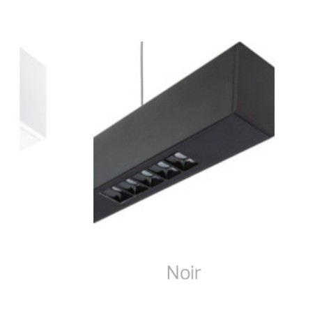 Suspension LUMI-DUO LENS Noir 24+30 W 1190 mm 4000 K
